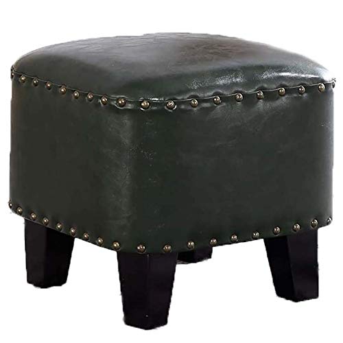 Petit repose-pieds ottoman en similicuir supportant 200 kg et conçu avec des pieds en bois