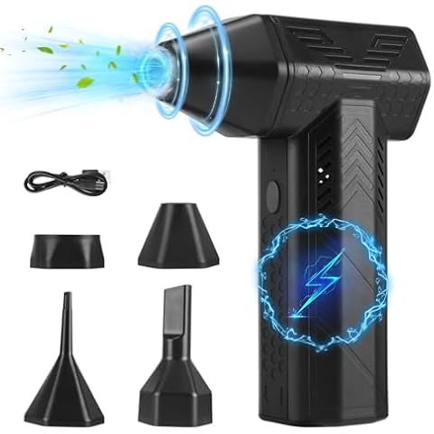 Compressed Air Duster Laelr 130000RPM Electric Air Duster 3 Gear Adjustable Jet Dry Blower Air Blower 7500 mAh Rechargeable Turbo Fan Jet Fan for Car Dry Air Bed Home Outdoors Keyboard PC Cleaning Cover