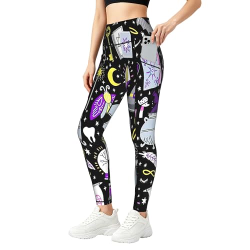 Pantalones de yoga cómodos mallas deportivas con bolsillos para diario