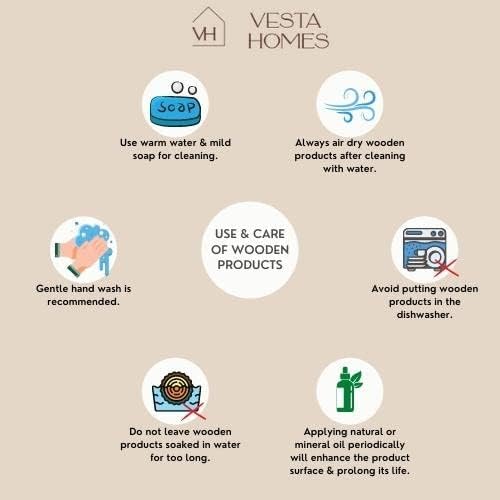 Vesta Homes Wooden Cutting Board/Chopping, Serving Board, Platter for Vegetables, Fruits, Cheese, and Charcuterie | Natural Acacia Wood | 16 * 9 Inches | Handcrafted in India - Image 6