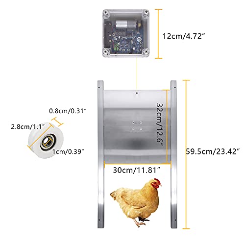 Chicken Door Automatische Hühnertür,Automatische Hühnerklappe für Hühnerstall Mit Timer Und Lichtsensor,Türöffnung Für… – Bild 8