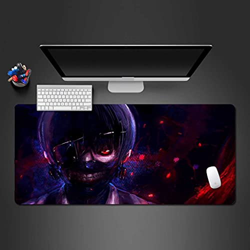 Tapis de souris XXL manga noir 90x40cm pour gamer PC et ordinateur portable