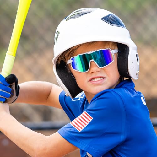 Aullwyr Sonnenbrille Kinder Polarisierte 6-15 Jahre - Schnelle Brille mit UV400 Schutz Fahrradbrille Flexiblem Rahmen für Jungen Mädchen Sportbrille