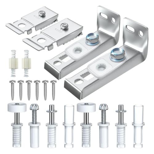 Kit de reparación de herrajes para puerta bifold Luocute, con soportes superior e inferior, ruedas guía y pivotes cargados por resorte para puertas plegables de clóset de 7/8 a 1-3/8 pulgadas miniatura 7