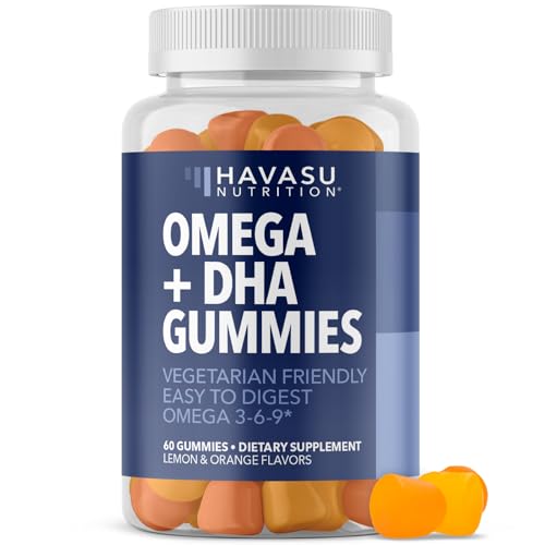 Omega 3-6-9 Gummies + DHA Vegetarian Friendly | Supports Brain, Joint, Heart, Eye, and Immune System Function | Plant-Based & Delicious (Adult)