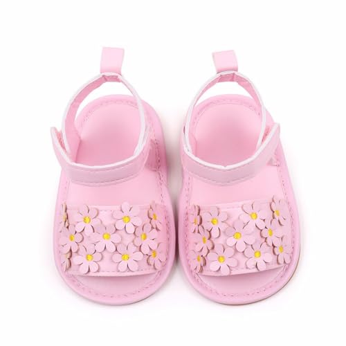 Baby Infant Newborn Boys Girls Casual Flat Sandal Rubber Sole Outdoor First Walking Crib Flower Hook&Loop Shoe2