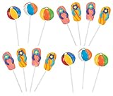 24 pack Pool Summer Party Lolipops - 12 each- Beach Ball and Flip Flops