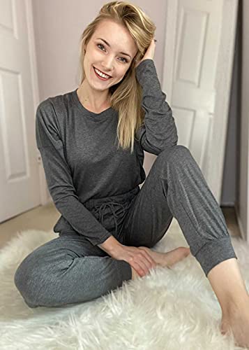 Image of PRETTYGARDEN Travel Outfit Women 2 Piece Lounge Sets | Long Sleeve Shirts, Jogger Pants Pockets, Matching Track Suits, Fall Spring Comfy Clothes for Casual Outing, Cruise, Airport