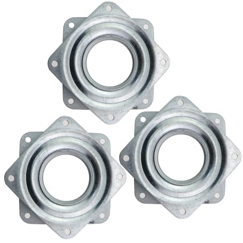 Caishun 3PCS Lazy Susan Turntable 3in 360 Degree Rotation Silver Bookcase Jewellery Cabinet Turntable Round Base for Craft Stand TV Stand Model Base Cake Decoration Plant Display