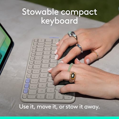 Image of Logitech Flip Folio Keyboard Case iPad Pro 11 inch M4 & M5 Air M2 - Sand