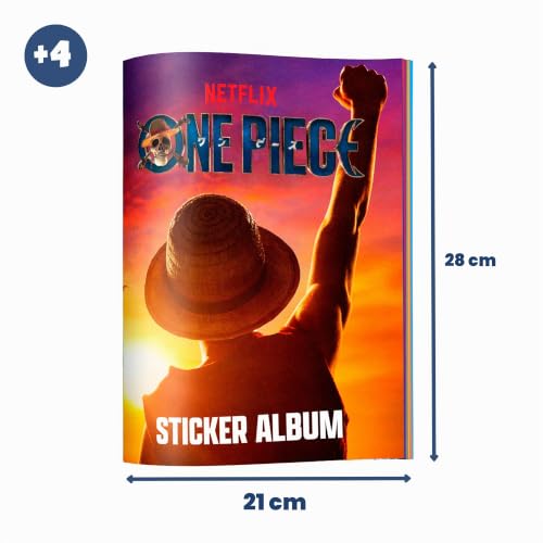 Bizak One Piece Cards Offizielles Album mit 10 Stickern, Sammlung von 200 Stickern mit holografischen und gestanzten Designs, inspiriert von Staffeln 1 und 2 (64395001)