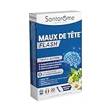 Santarome - Maux de Tête Flash - Triple Action - tête lourde - Grande Camomille fortement dosée - Libération Flash - Caféine, PEA - Complexe PGA : Plantes, huile essentielle & Bourgeons - 20 comprimés