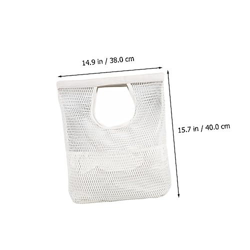 Sosoport 1Pc Capacity Mesh Beach Tote Bag Portable Shopping Pouch for Summer Activities Stylish and Design for Travel Shopping and Outdoor Use4