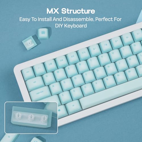 Image of EPOMAKER AegisSil Keycap Set, Silicone Material, Cherry Profile, 113 Keys, 65% /75% /96% /Full Size, Custom Keyboard Keycaps Set for Cherry MX, Kailh, Outemu, Gateron Mechanical Gaming Keyboard (Blue)