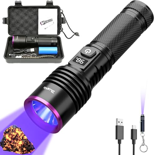 BlueYu 30W UV Torcia, Ricaricabili USB 365nm a Luce Nera, Luce UV di Urina di Cane Gatto per Animali Domestici, Vetro di Uranio, Scorpioni e Polimerizzazione Resina