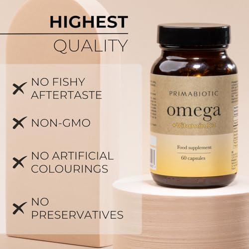 Omega 3 + Vitamin D3 – Primabiotic Omega-3 Fish Oil 1000 mg with Vitamin D3 (2000 IU) | High-Strength, Pure & Premium Supplement | 60 Capsules | Supports Heart, Brain & Immune System - Image 6