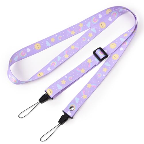 Image of VOVMOEYA Camera Strap for Kids,Camera Lanyard Neck Strap Kids,iPad Strap for Kids,Children Camera Strap for Fujifilm mini Camera - Purple, Maximum 120cm