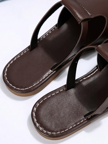 Verdusa Women's Cut Out Slide Sandals Open Toe Summer Flat Sandals Outdoor Shoes4