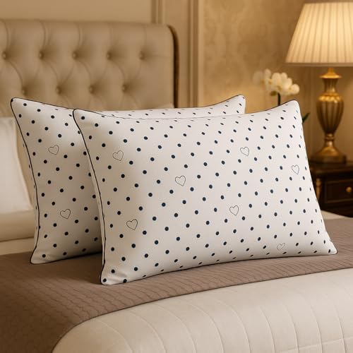 Image of Dreamie Queen Size Pillows Set of 1 Piece /Standard Size Cotton Feel Soft Microfiber Pillows /No Cover Needed /Machine Wash /Sleeping Pillows for Bed /Cotton Pillows for Sleeping /Queen Size (18 x 27 inch)