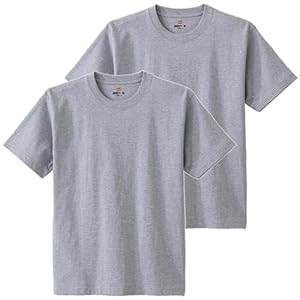 ［ヘインズ］ 半袖 丸首 2P ビーフィー Tシャツ BEEFY-T 2枚組 綿100% 肉厚生地 丸胴仕様 タグレス仕様 ヘビ..." 