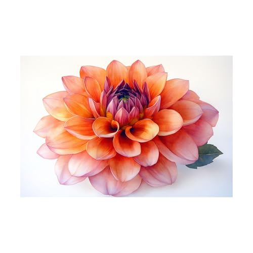 Fleurs aquarelle orange TERUEA art mural rustique pour réchauffer votre chambre