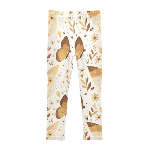 KLL Butterfly Beautiful Brown Girls Cotton Pants Stretchy High Waisted Dance Pants Gym2