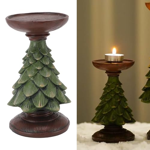 Tnfeeon Portacandele per Albero di Natale, Decorazioni per la Casa Vintage per Centrotavola, Robusto Supporto per Candele Tealight, Soggiorno, Decorazione di Nozze (M)