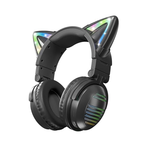 fesoklaf Cat Ear Kopfhörer, kabelloses und kabelgebundenes 5.3 Gaming...