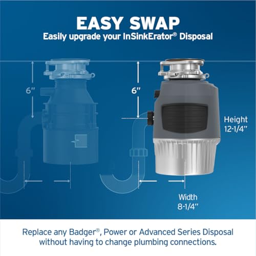 InSinkErator EVOLUTION 1HP 1 HP, Advanced Series Continuous Feed Food Waste Garbage Disposal, Gray - image 9