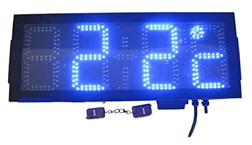 Cronómetro portátil para gimnasio, tamaño grande, resistente al agua, 8 pulgadas, 4 dígitos, color azul, reloj digital de tiempo y temperatura (HOT4-8B), para uso en gimnasio, hogar, garaje, deportes al aire libre miniatura 1