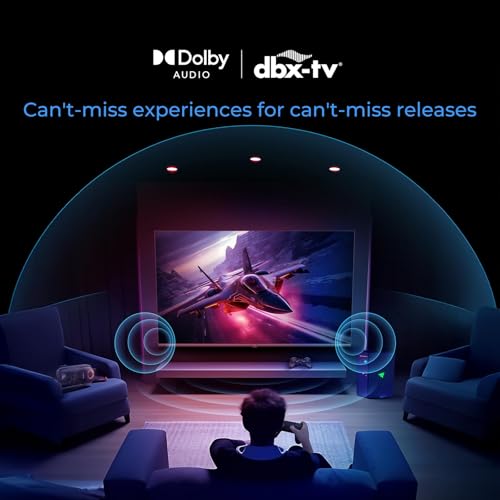 تلفزيون ذكي S80F طراز 2024 H55S80F من هاير بتقنية QLED وشاشة 55 بوصة، دقة 4K - تقنية صوت دولبي - جهاز استقبال مدمج - لون أسود