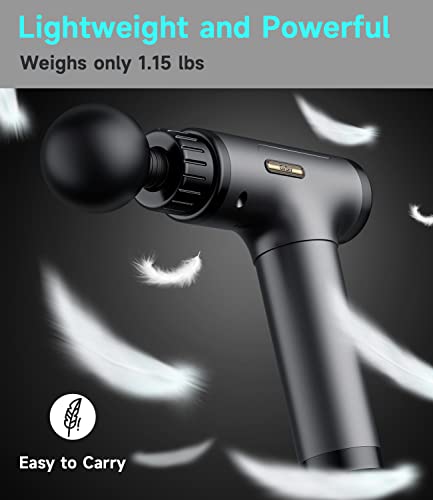 Gvber Massage Gun, Deep Tissue Massage Gun, Super Quiet Portable Electric Sport Massager, Handheld Mini Massage Gun With Carry Case, Contains 6 Massage Gun Attachments (Gray) #TOP2