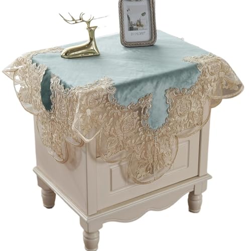 Nappe fleur broderie pour protéger la table basse de la poussière - 2