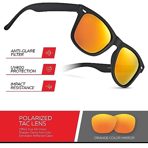 Image of Retro Rewind Polarized Sunglasses for Women Men - UV400 Classic Square Vintage Shades Trendy Unisex Sun Glasses