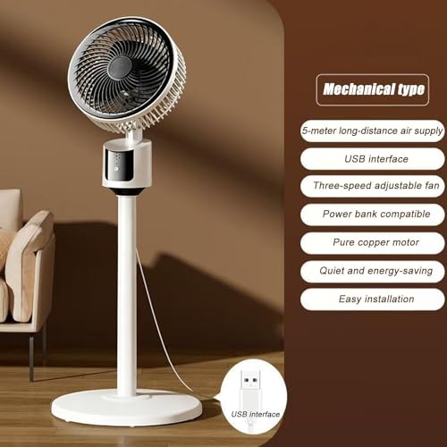 Ventilateur sur pied grand et puissant USB pour salon et chambre - 6