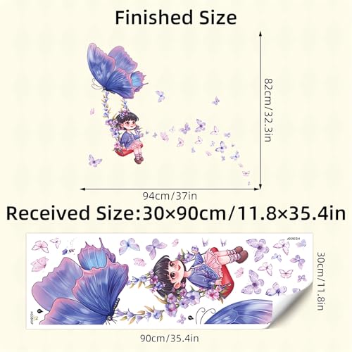 Vinilo decorativo mariposa niña morada, adhesivo para pared miniatura 3