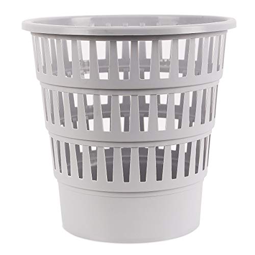 Office Products 19053621-10 - Papelera de plástico (16 L, resistente a los desgarros, 1 unidad), color gris