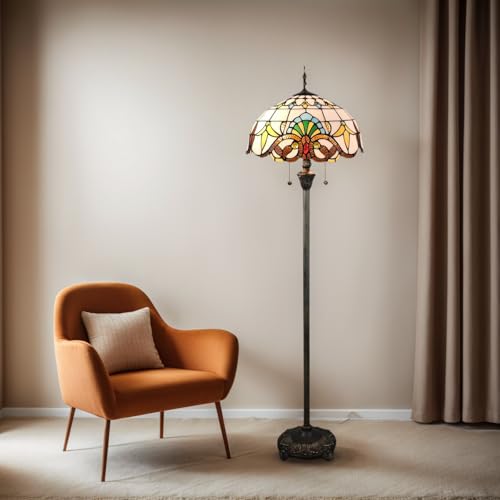 Tiffany - Lámpara de suelo (16 pulgadas, ángulo antiguo, decoración de dormitorio, sala de estar, oficina en casa, (A3)