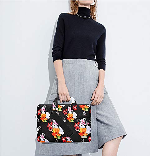 Image of Hseok Laptop Shoulder Bag 13 13.3 14 Inch Case Compatible with MacBook Pro /Neo 14 inch M5 /M4 /M3 /M2 /M1,Mac Air /pro /Neo 13 inch and Most 13 13.3 14 Notebooks,Spill-Resistant Briefcase,Morning Glory