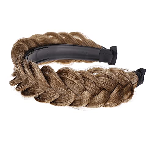 Vowyore Synthetic Hair Braided Headband Braided Hair Hoop Classic Chunky Wide Plaited Wedding Fluffy Braids Wig Women Girl Beauty Accessory #TOP2