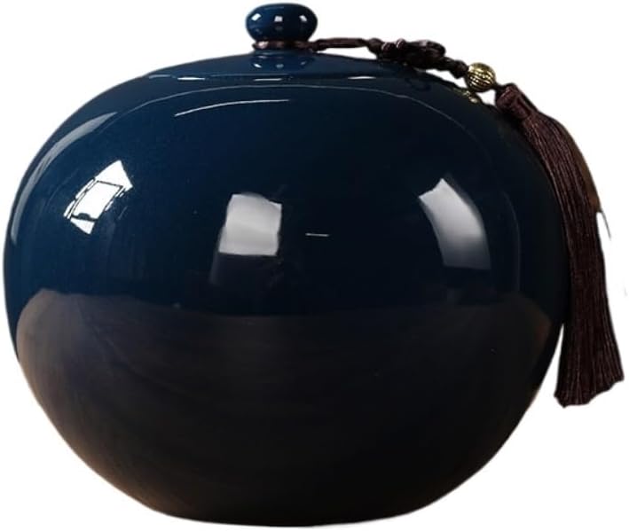 SONGCHAO Sugar Jar Bulk Tea Storage Cans Creative Red Awakening Ceramic Sealed Chinese Set Single Tea Canister(C)