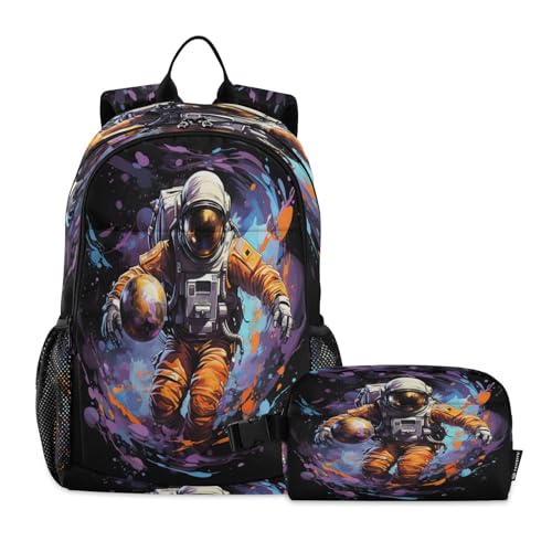 Sac à dos astronaute avec sac à déjeuner assorti pour élèves