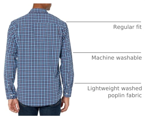 Image of Amazon Essentials Men's Regular-Fit Long-Sleeve Casual Poplin Shirt, Button Front, Business Casual, Collared