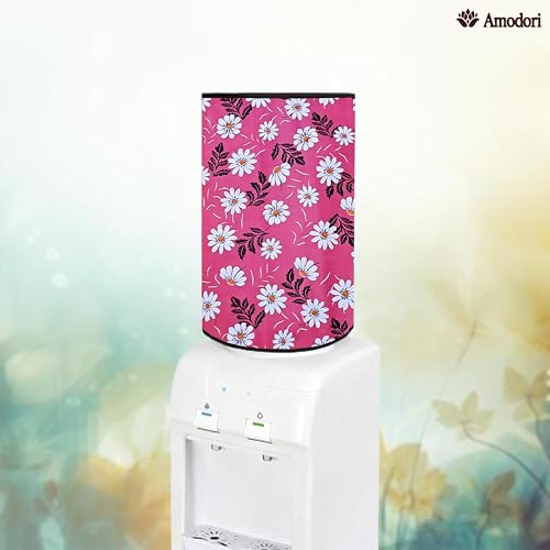 Image of Multicolor 20 Litre Water Dispenser Bottle Cover | Waterproof & Dustproof PVC Fabric | Reusable Protective Cover for 20L Water Can (floral-21)