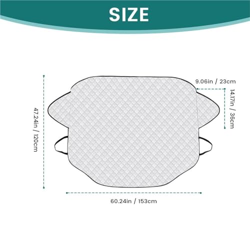 Couverture protection pare brise hiver à isolation thermique dense