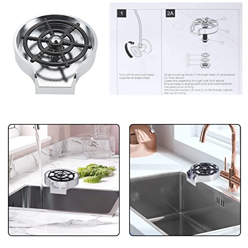 Glass Rinser For Kitchen Sink, Bottle Cup Washer For Sink Attachment, Kitchen Bar Sink Cleaner,Baby Bottle Washer, Kitchen Sink Automatic Flushing Device (Include Water T And Water Pipe) #TOP2
