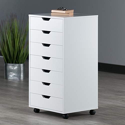 image for Winsome Halifax 7-Drawer Composite Wood Cabinet, White (10792), 7 draw