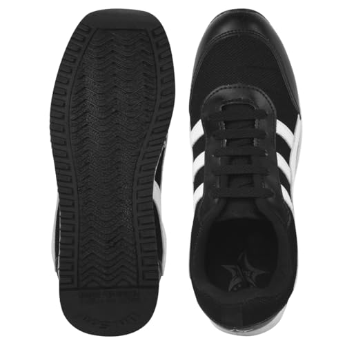 Image of Unistar Sports Shoes for Men | Non-Slippery Black & Red Shoes | Comfortable & Water Resistant | Outdoor, Casual, Jungle, Sports, Running, Hiking, Trekking | Size - 6