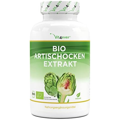 Bio Artischocken Extrakt - 240 Kapseln - 1800 mg je Tagesdosis (2,5% Cynarin) - Echter 20:1 Artischocken Extrakt - Laborgeprüft & zertifizierte Bio Qualität - Hochdosiert - Vegan Cover