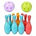Ssguopte Kid Bowling Set Indoor Outdoor Bowling Games for Kid Plastic Toy 10Pins 2 Balls for Early Educational Toy S